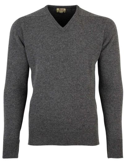 William Lockie William Lockie trui grijs melange v-hals