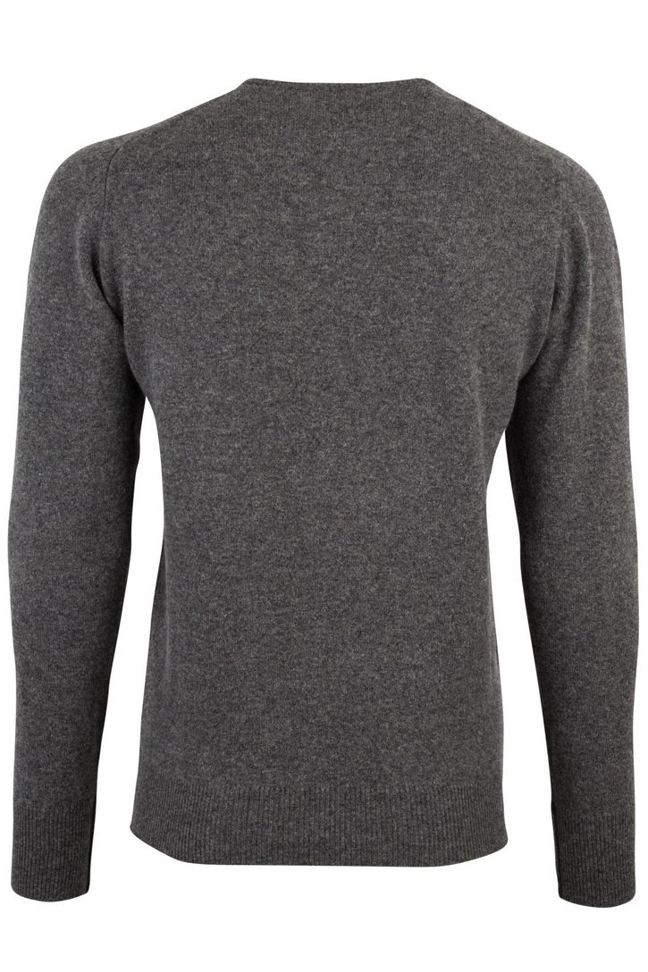 William Lockie lamswollen trui grijs melange vhals