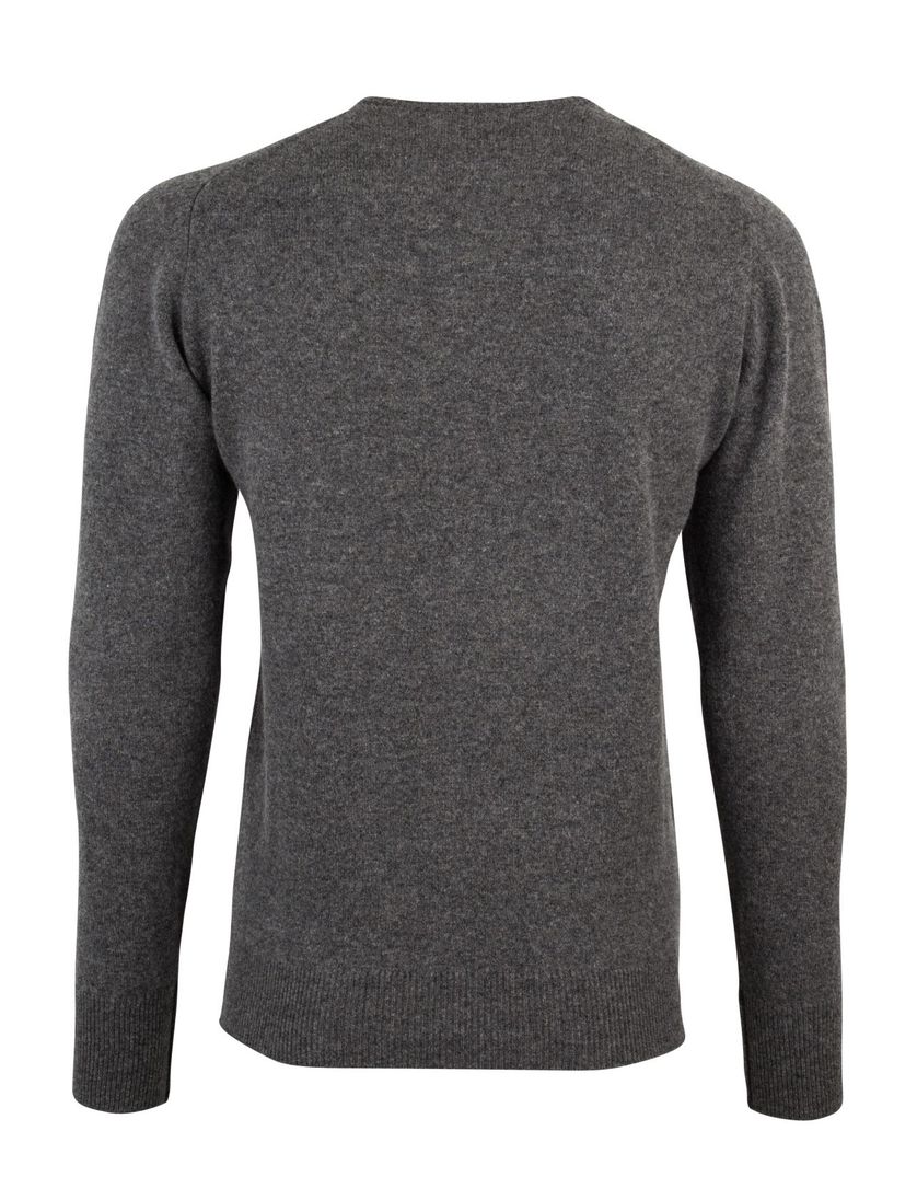 William Lockie lamswollen trui grijs melange vhals