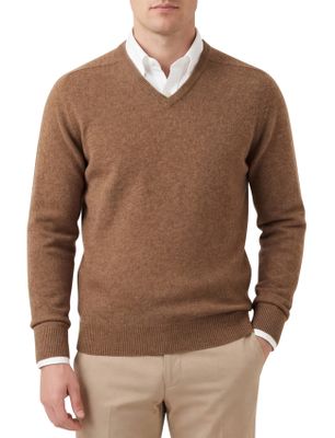 William Lockie William Lockie pullover cognac lamswol v-hals