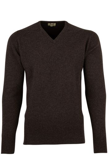 William Lockie William Lockie pullover donkerbruin lamswol