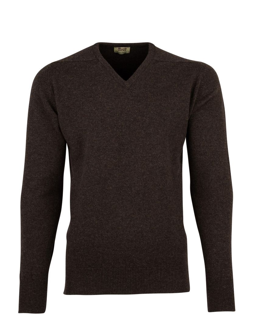 William Lockie trui donkerbruin v-hals