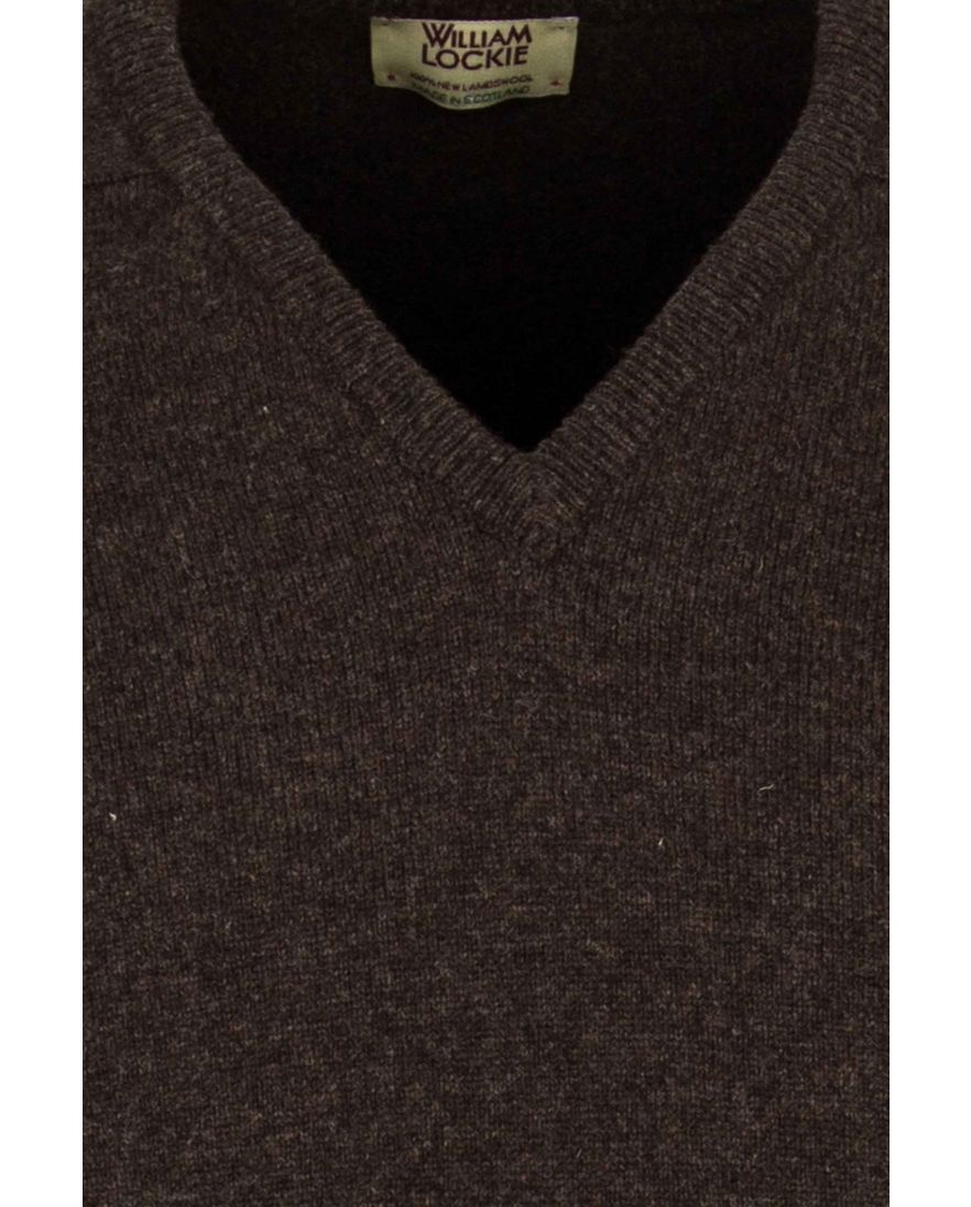 William Lockie pullover donkerbruin lamswol