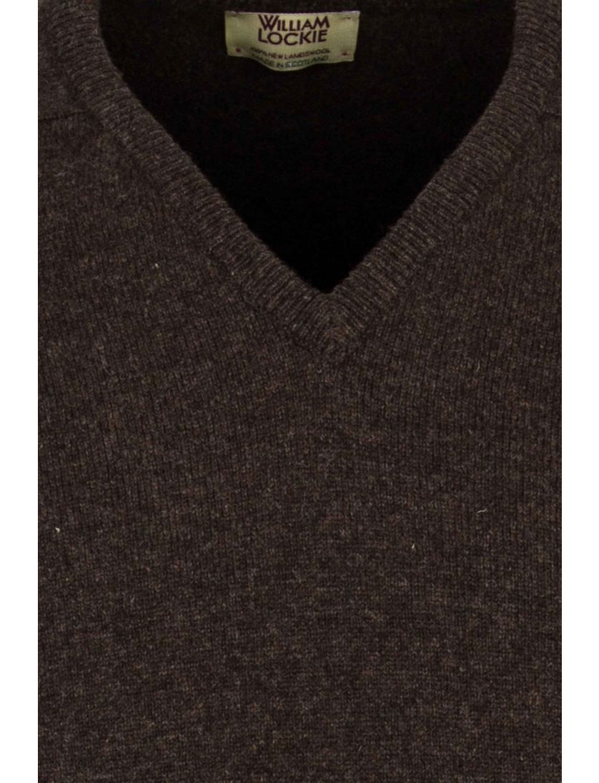 William Lockie trui donkerbruin v-hals