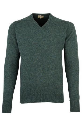 William Lockie Trui William Lockie donkergroen v-hals lamswol
