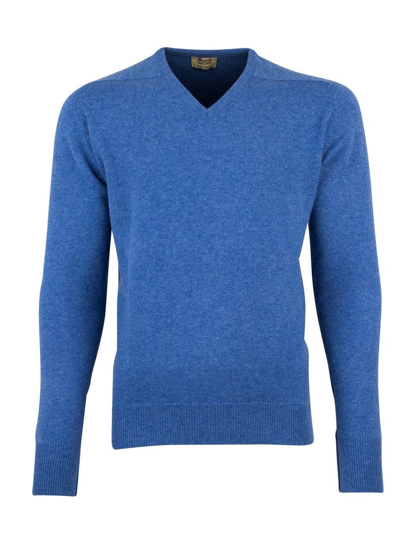William Lockie pullover blauw lamswol