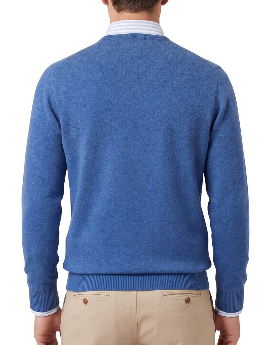 William Lockie pullover blauw lamswol