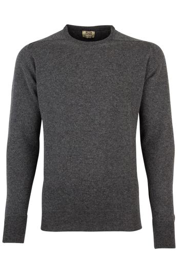 William Lockie William Lockie trui grijs lamswol ronde hals