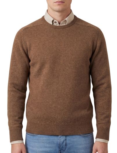 William Lockie Trui William Lockie bruin ronde hals