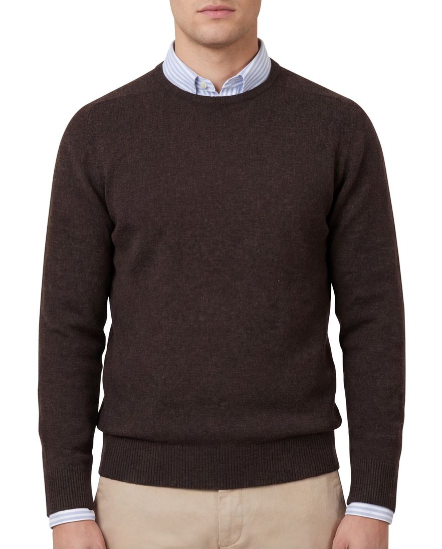 William Lockie trui donkerbruin lamswol