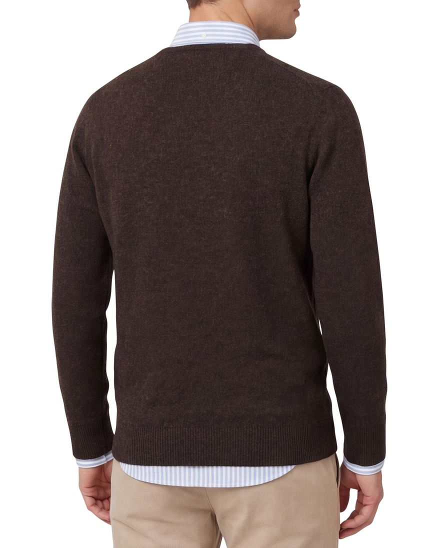 William Lockie trui donkerbruin lamswol