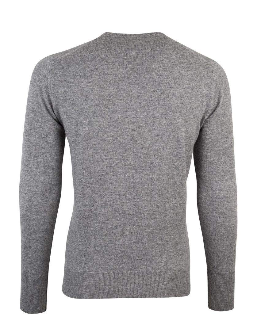 William Lockie trui v-hals grijs cashmere