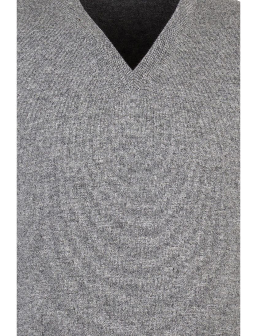 William Lockie trui v-hals grijs cashmere