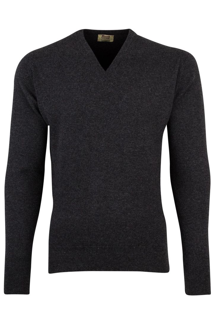 William Lockie pullover donkergrijs kasjmier