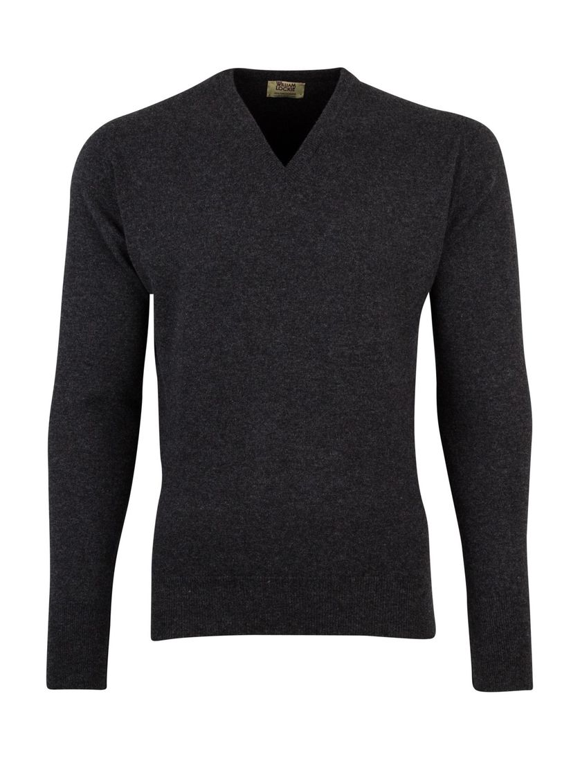 William Lockie pullover donkergrijs kasjmier
