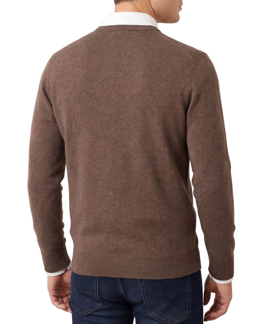 Trui William Lockie bruin kasjmier v-hals