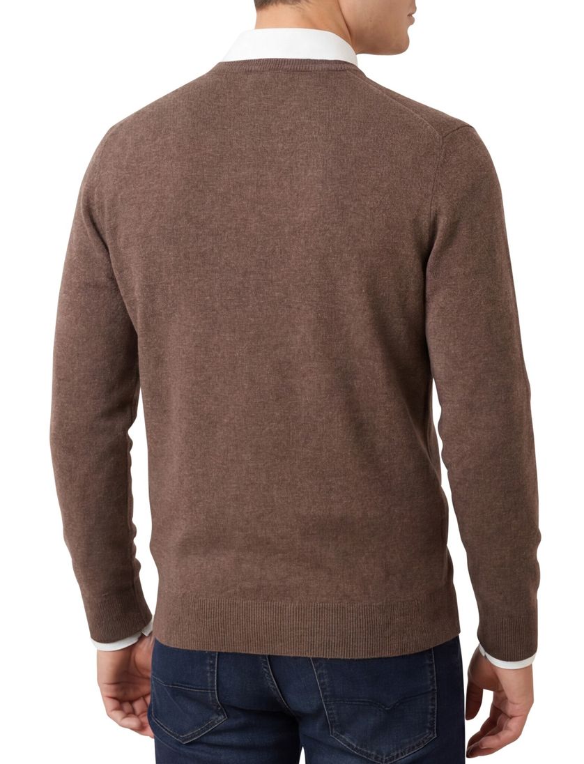 William Lockie trui bruin v-hals cashmere