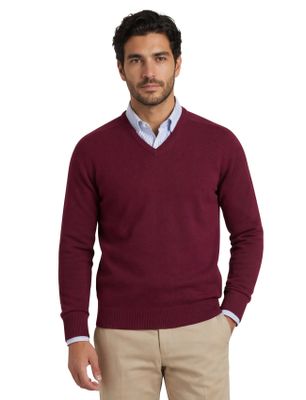 William Lockie Trui 100% wol bordeaux William Lockie