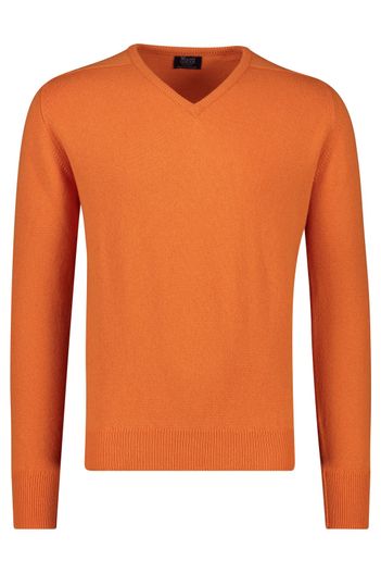 William Lockie William Lockie trui oranje v-hals wol