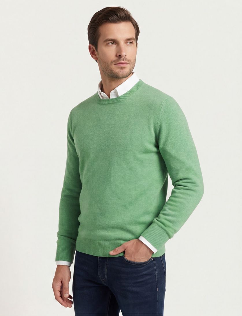 William Lockie trui 100% lamswol groen