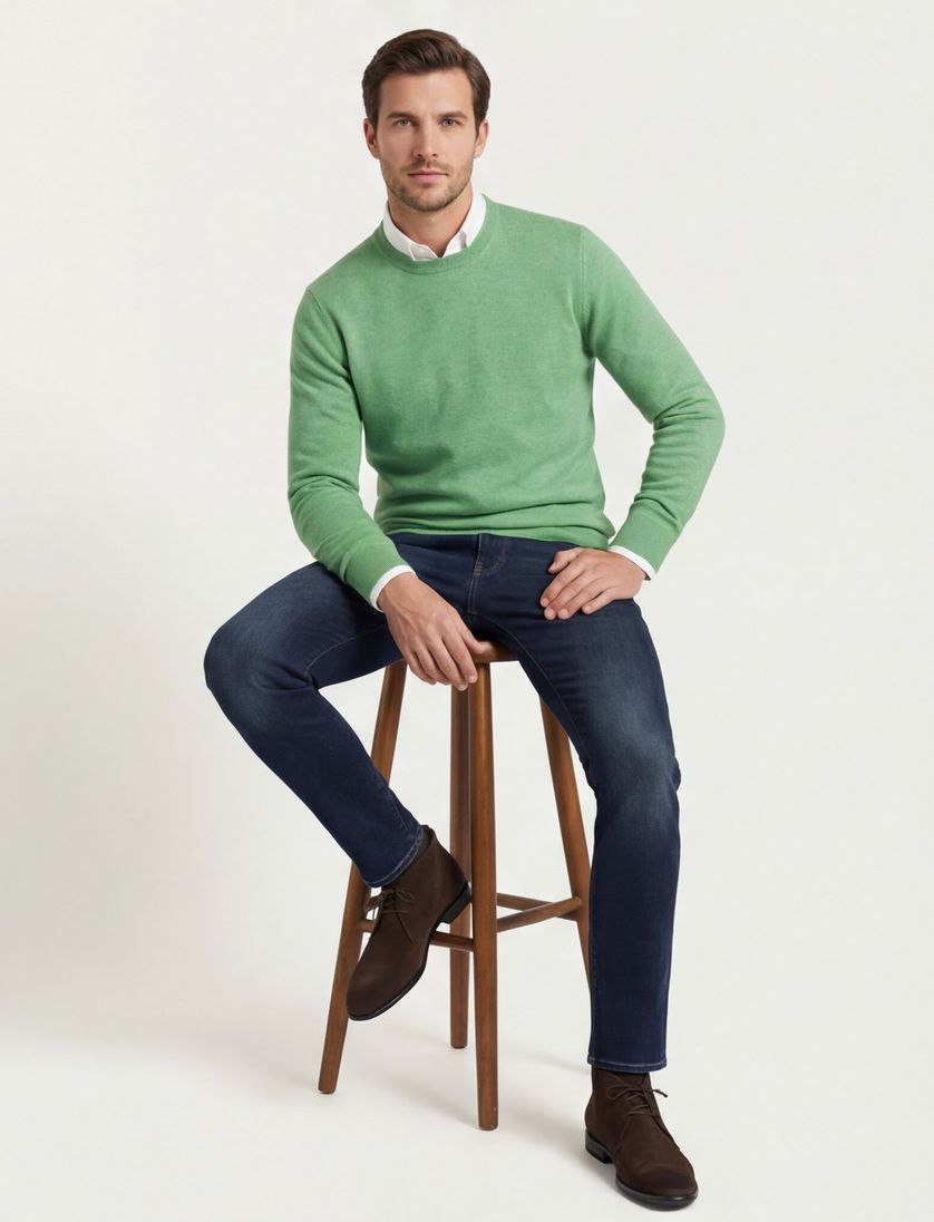 William Lockie trui 100% lamswol groen