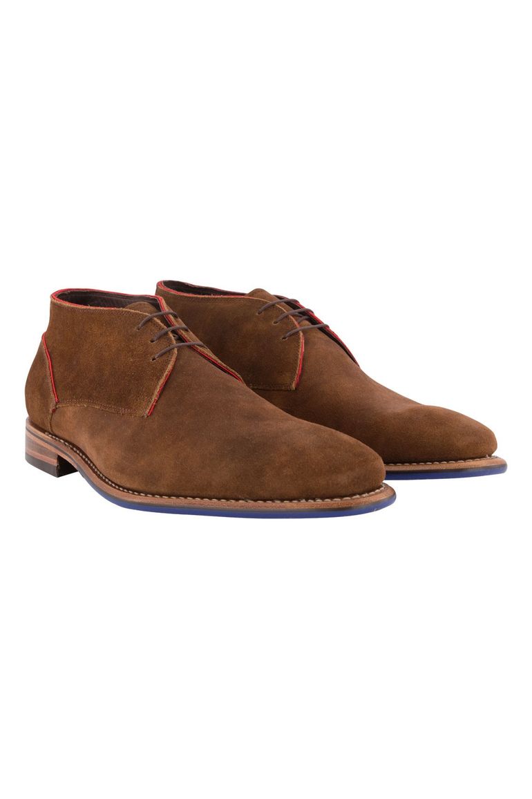 Floris van Bommel nette veterschoenen suede bruin