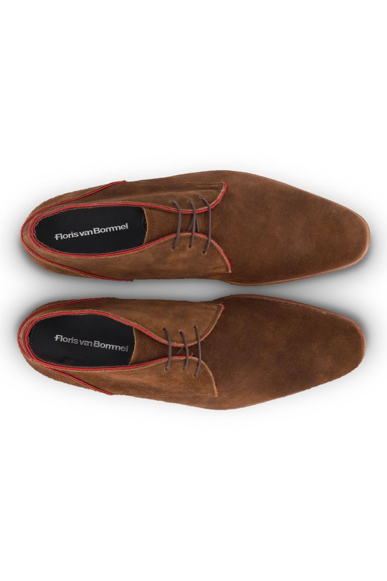 Floris van Bommel nette veterschoenen suede bruin