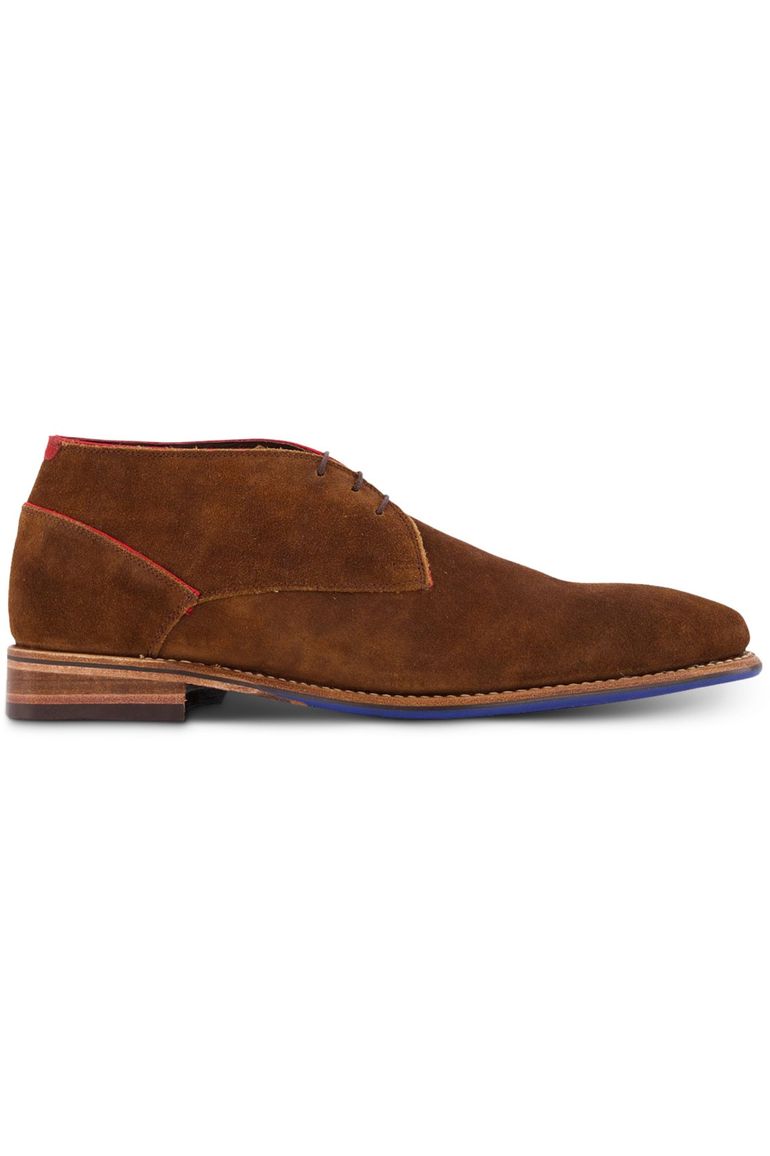 Floris van Bommel nette veterschoenen suede bruin
