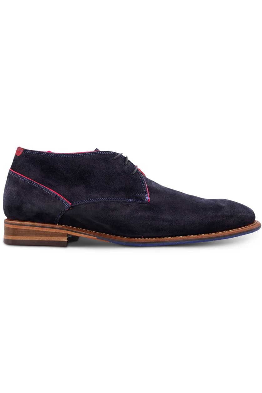 Floris van Bommel nette veterschoen blauw suede