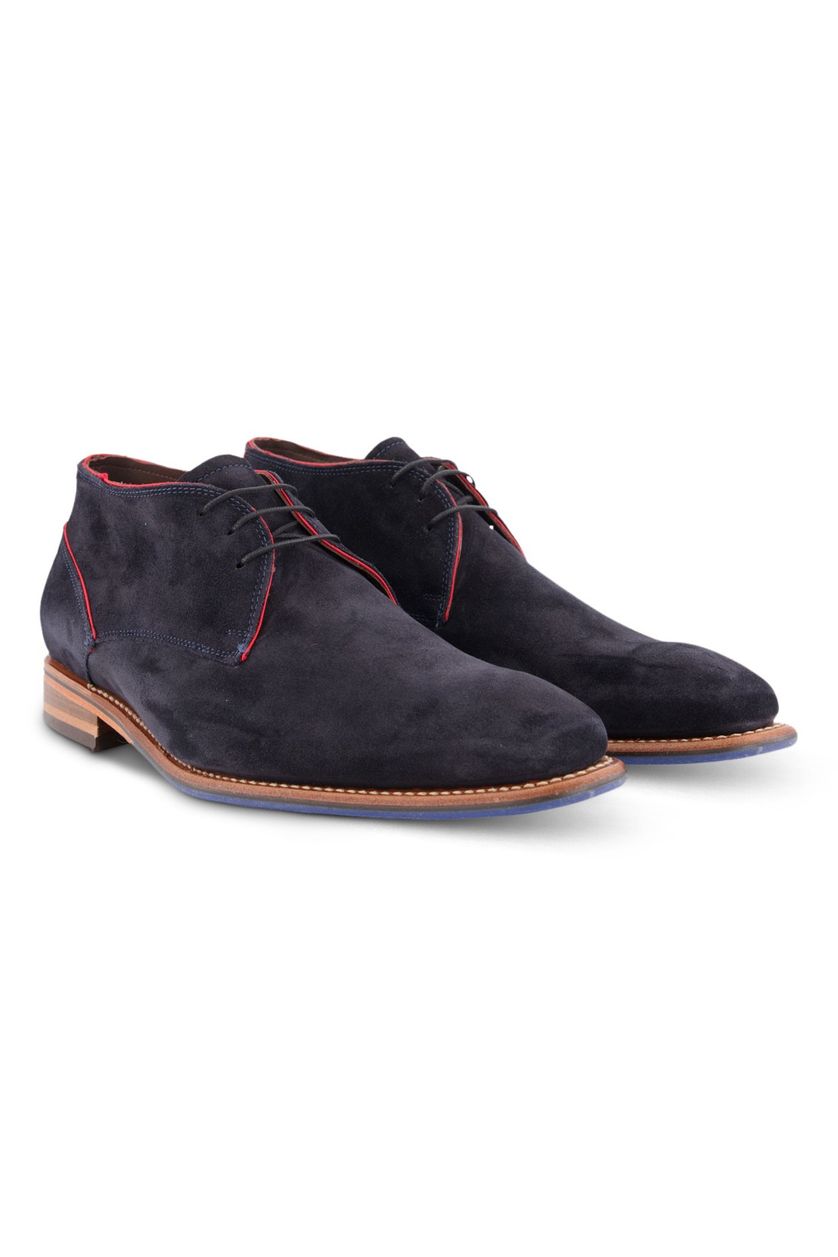 Floris van Bommel nette veterschoen blauw suede