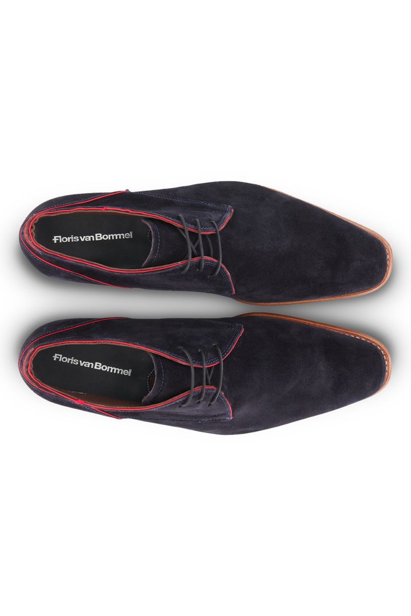 Floris van Bommel nette veterschoen blauw suede