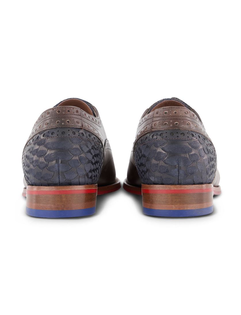 Donkerbruine Floris van Bommel veterschoenen leer