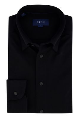 Eton Eton overhemd zwart pique Slim Fit