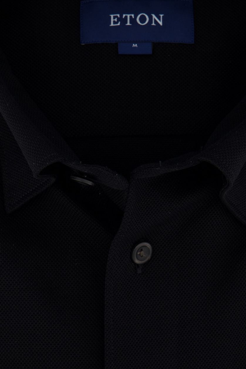 Overhemd Eton zwart Slim Fit button down