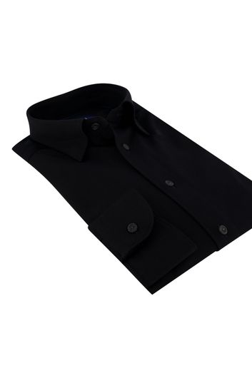 Eton overhemd zwart pique Slim Fit