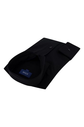 Eton overhemd zwart pique Slim Fit