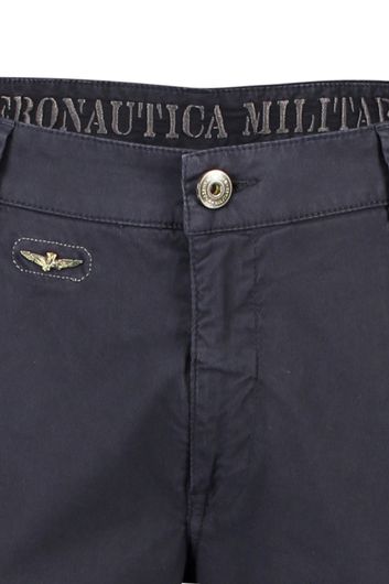 Aeronautica Militare katoenen broek  donkerblauw effen katoen