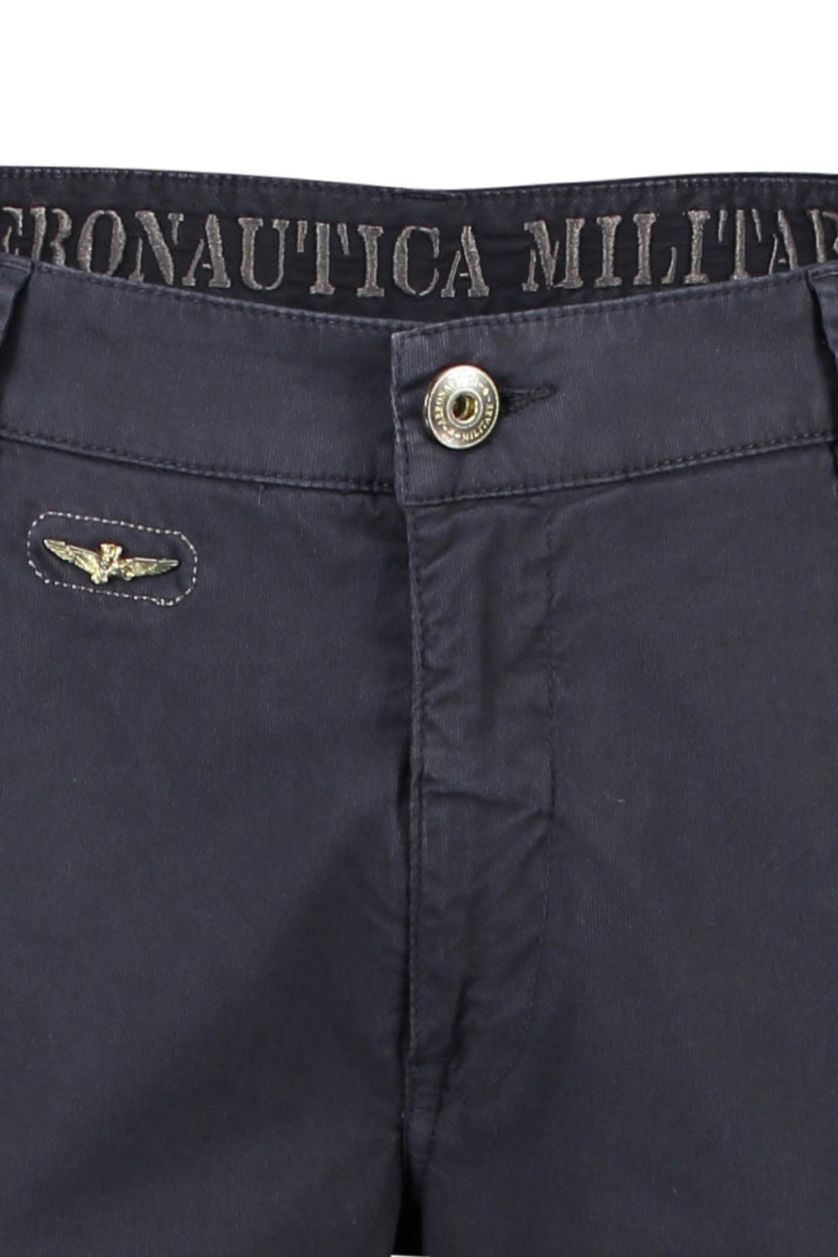 Aeronautica Militare katoenen cargo broek donkerblauw effen katoen 