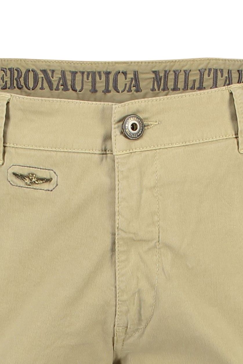 Aeronautica Militare katoenen cargo broek beige effen katoen 