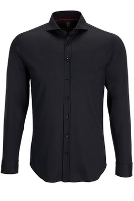 Desoto Desoto overhemd zwart effen katoen