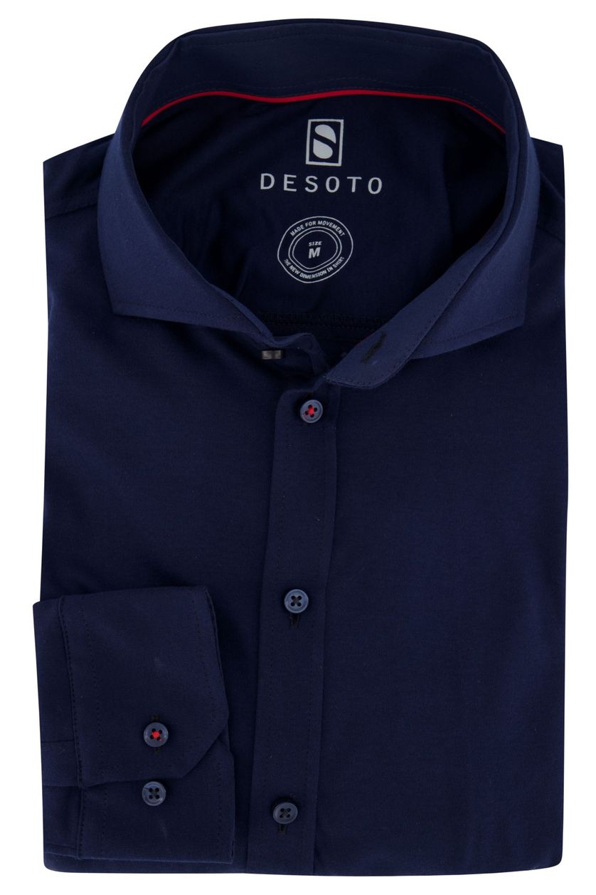 Desoto overhemd donkerblauw cutaway boord
