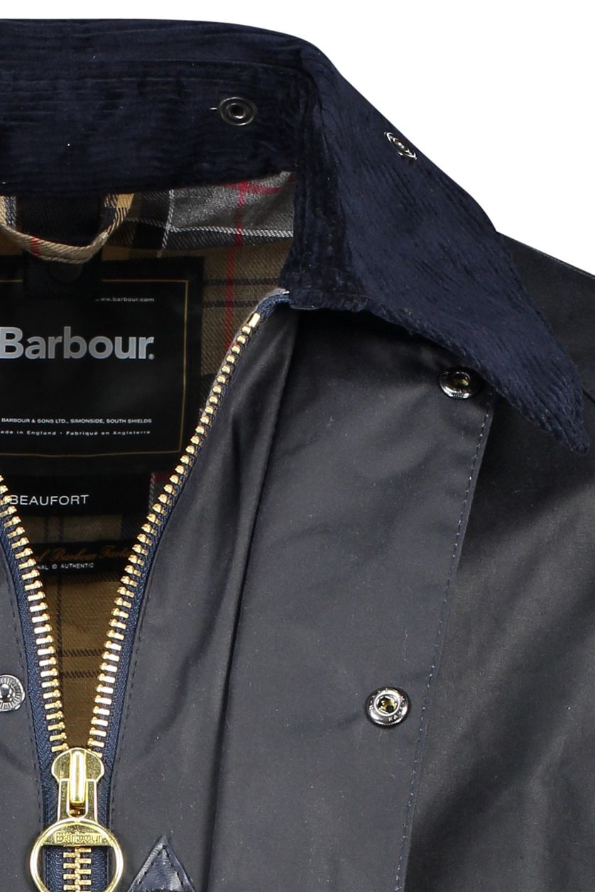Barbour Beaufort waxjas donkerblauw