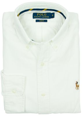 Polo Ralph Lauren Overhemd Ralph Lauren uni wit Oxford Slim Fit
