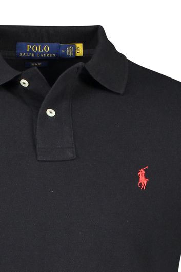 polo Polo Ralph Lauren zwart effen, geprint katoen slim fit
