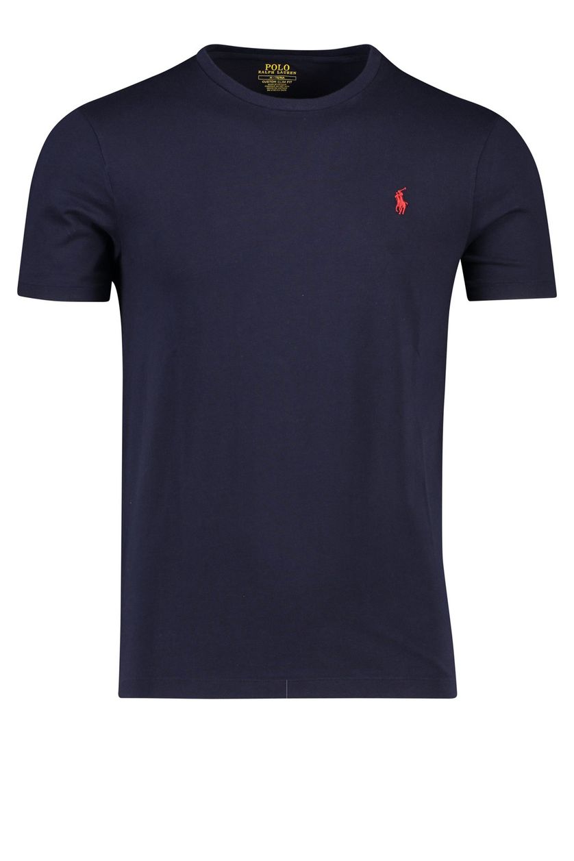Ralph Lauren t-shirt ronde hals donkerblauw Custom Slim Fit