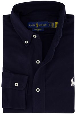 Polo Ralph Lauren Polo Ralph Lauren casual overhemd wijde fit donkerblauw effen katoen 100%