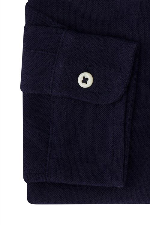 Polo Ralph Lauren casual overhemd wijde fit donkerblauw effen katoen button down boord