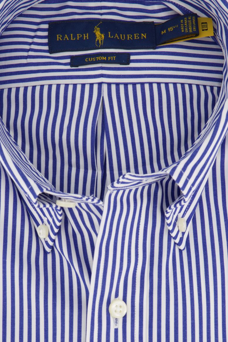 Overhemd Ralph Lauren Custom Fit navy gestreept