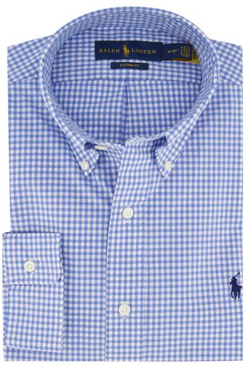 Ralph Lauren overhemd Custom Fit blauw geruit