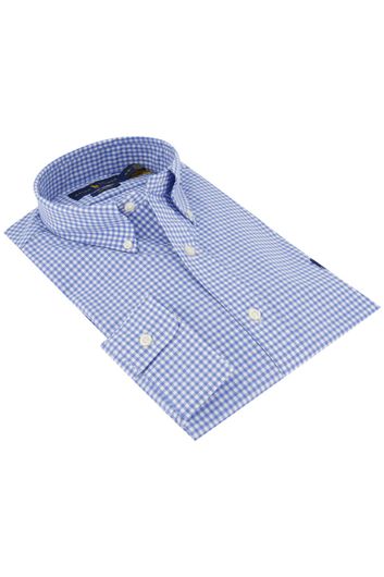 Ralph Lauren overhemd Custom Fit blauw geruit